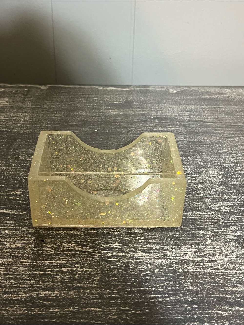 Clear Glitter Resin Soap Dish - Home Bath
